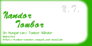 nandor tombor business card